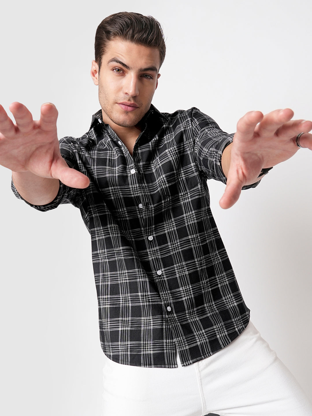 Black & White Box Checkered Shirt