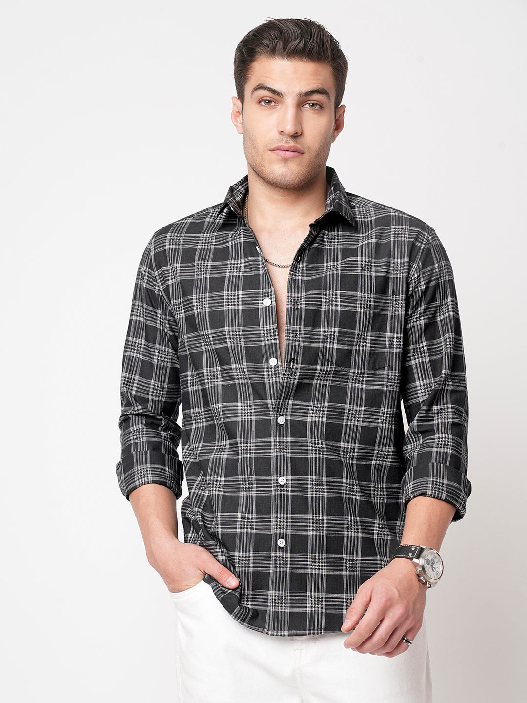 Black & White Box Checkered Shirt