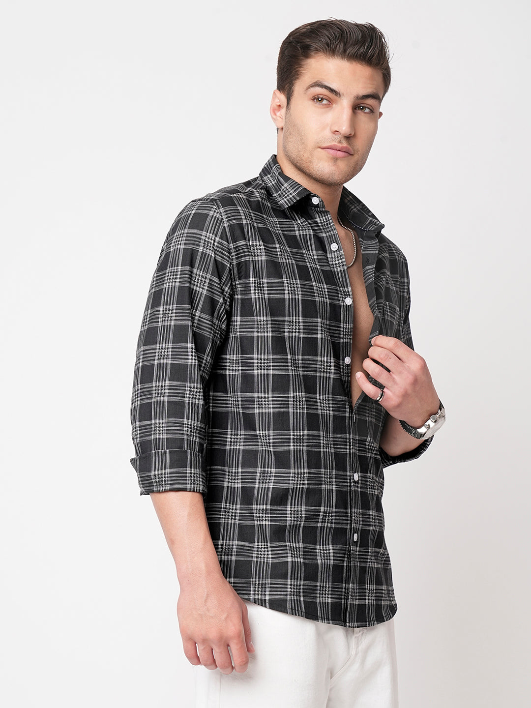Black & White Box Checkered Shirt