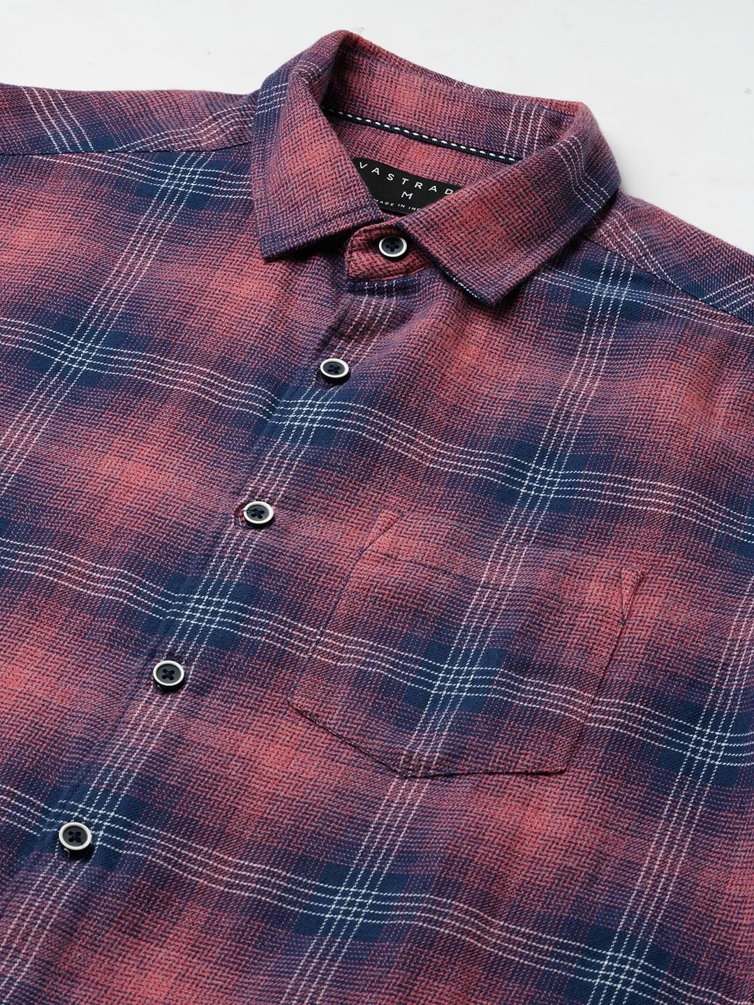 Sugar Pink & Navy Tartan Checks Shirt