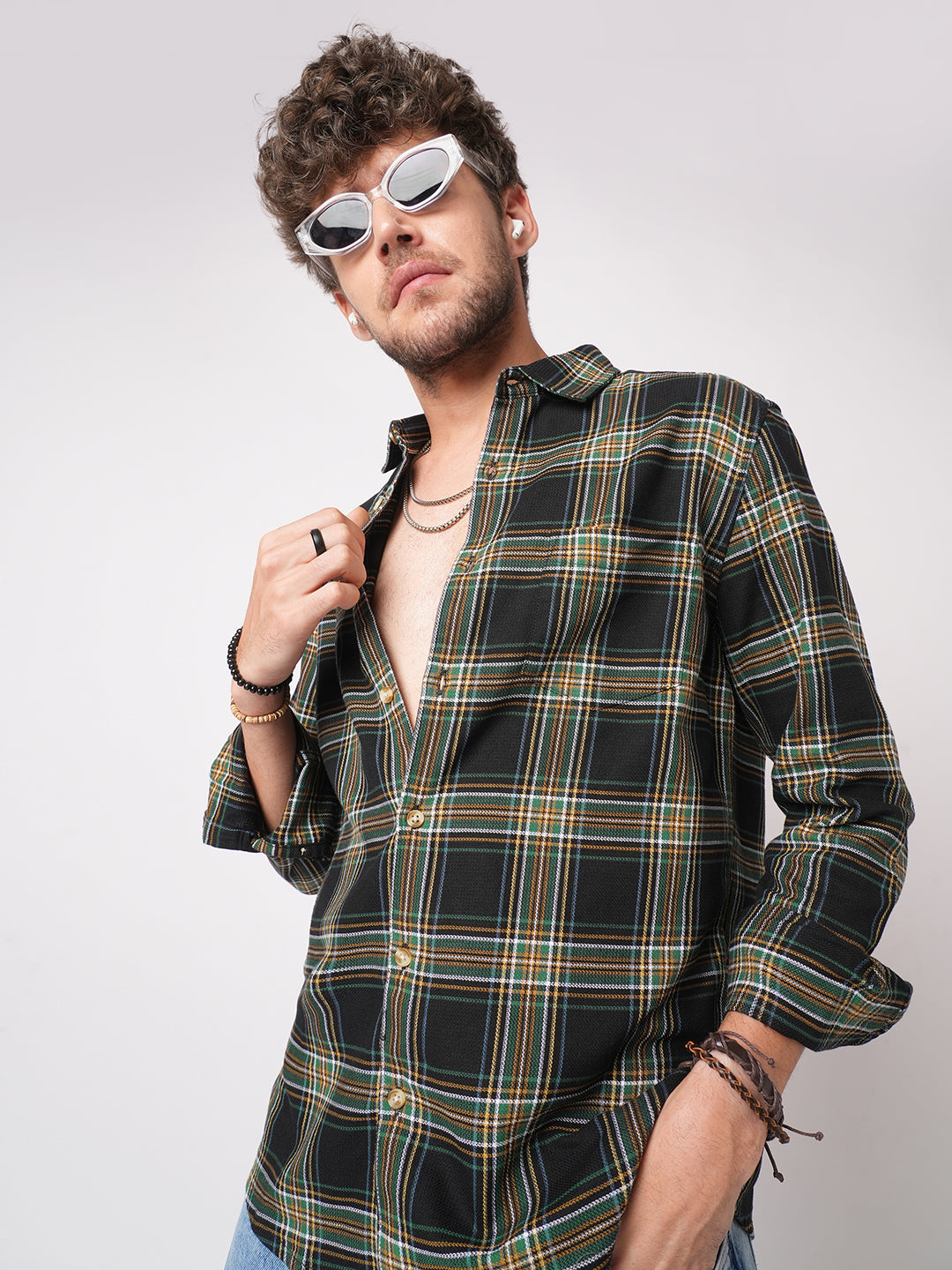 Premium Giza Cotton Multicolour Tartan Checked Shirt