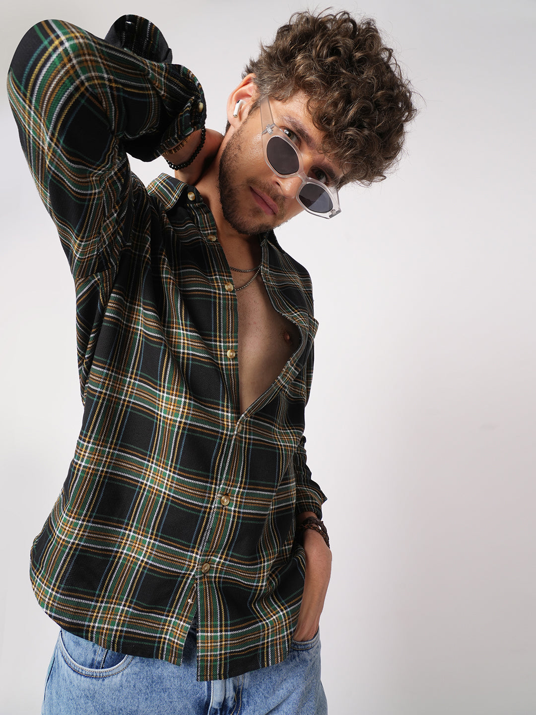 Premium Giza Cotton Multicolour Tartan Checked Shirt