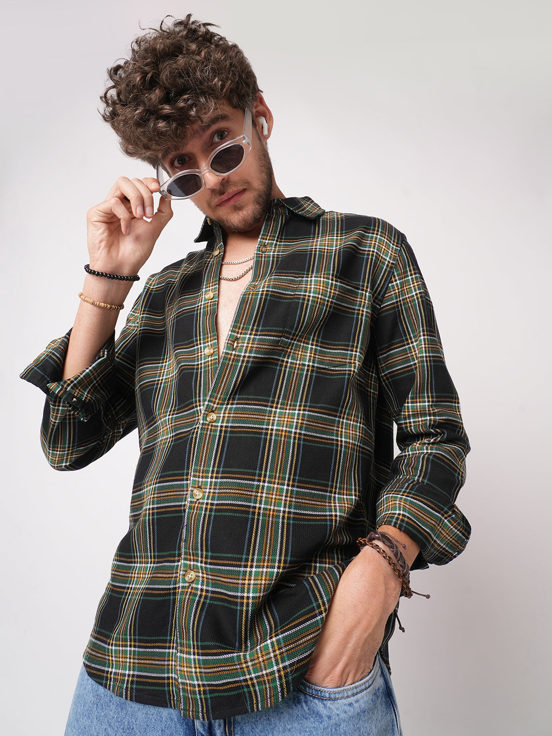 Premium Giza Cotton Multicolour Tartan Checked Shirt