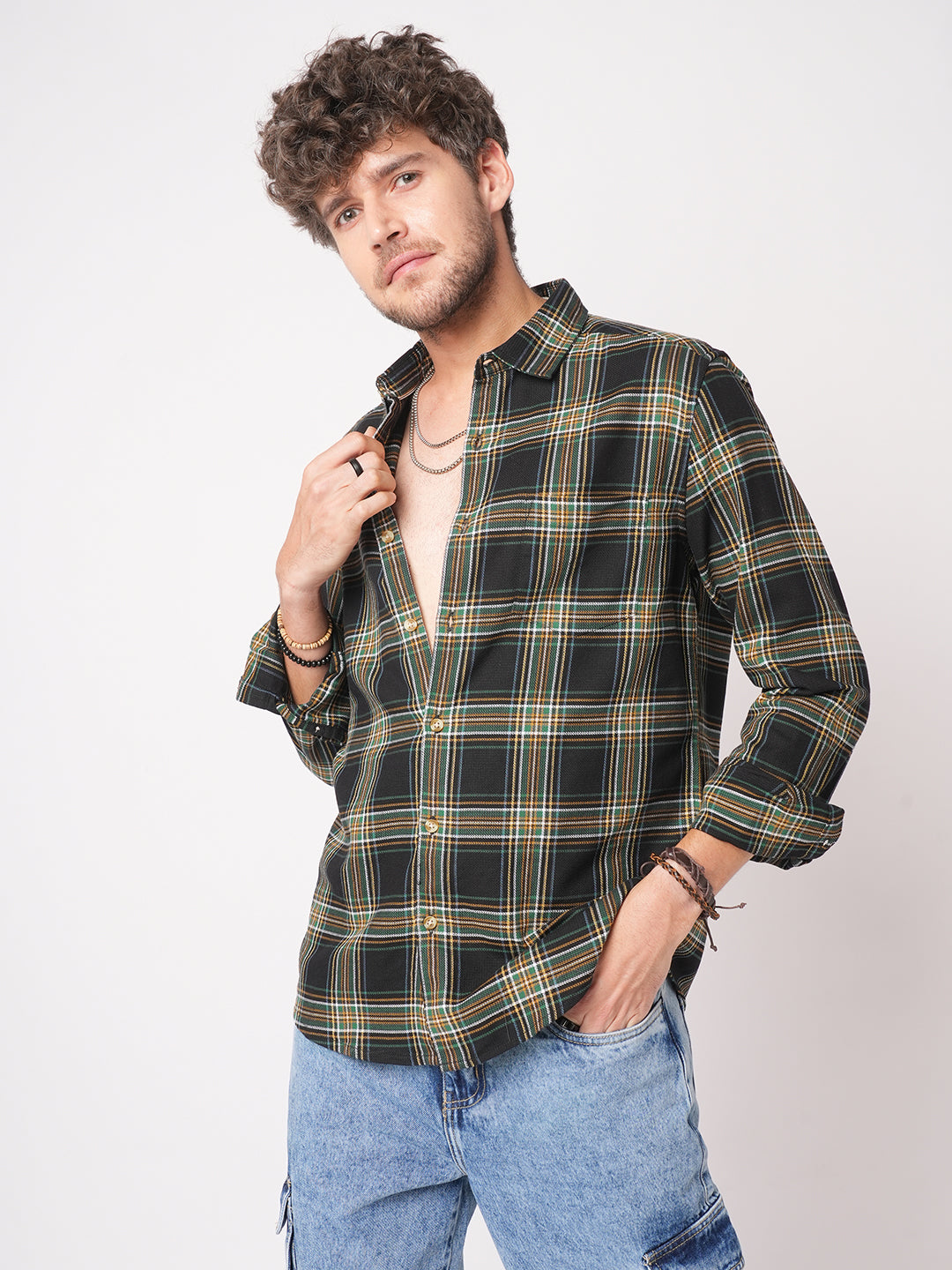 Premium Giza Cotton Multicolour Tartan Checked Shirt