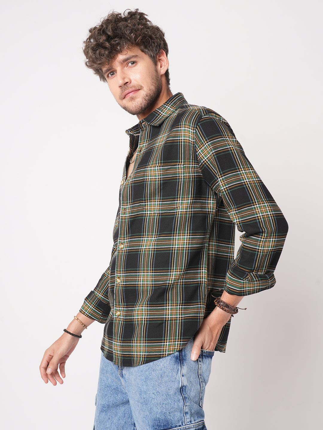 Premium Giza Cotton Multicolour Tartan Checked Shirt