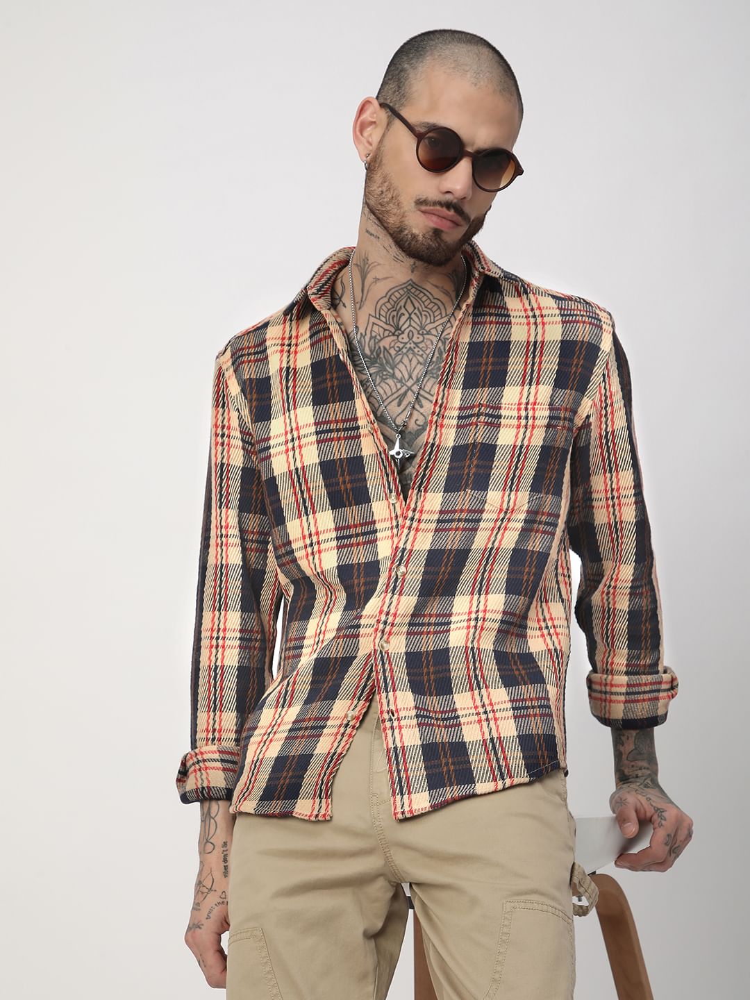 Multicolour Heavy Twill Jacquard Shirt