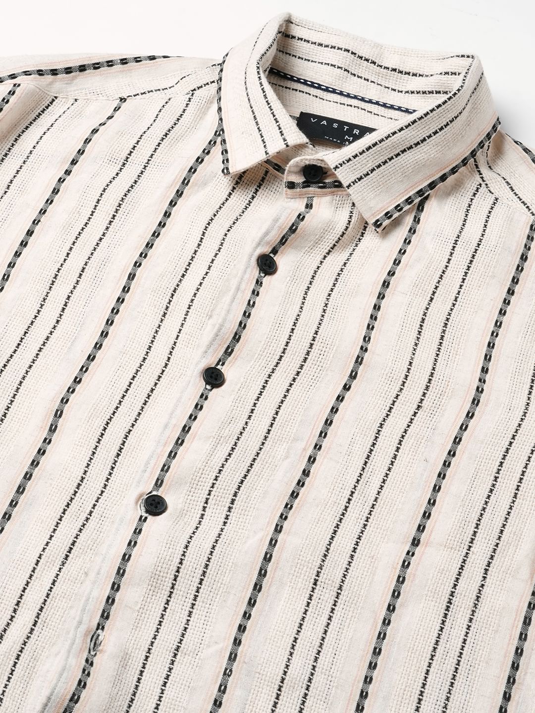 Burlap Ivory Vertical Striped Dobby Shirt