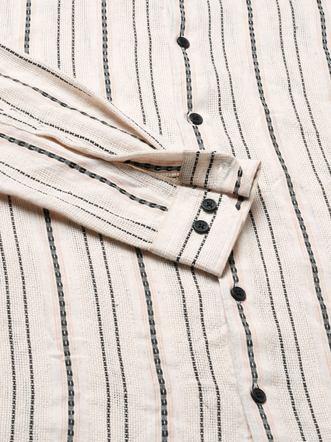 Burlap Ivory Vertical Striped Dobby Shirt