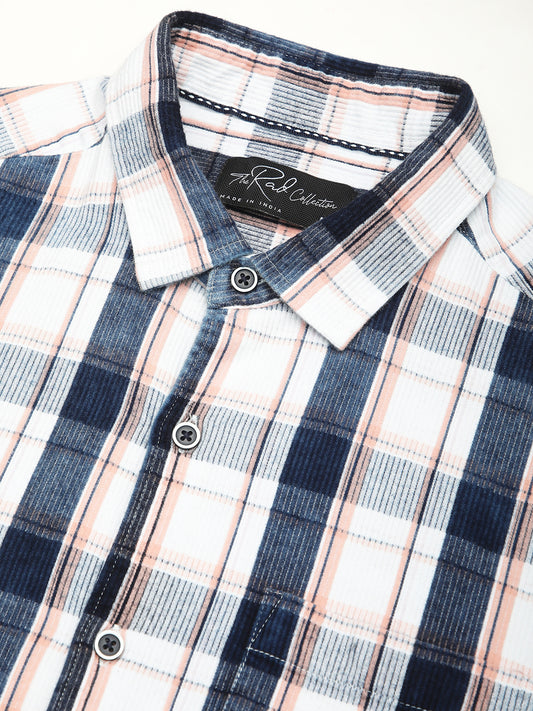 Twilight Navy & White Plaid Checks Shirt