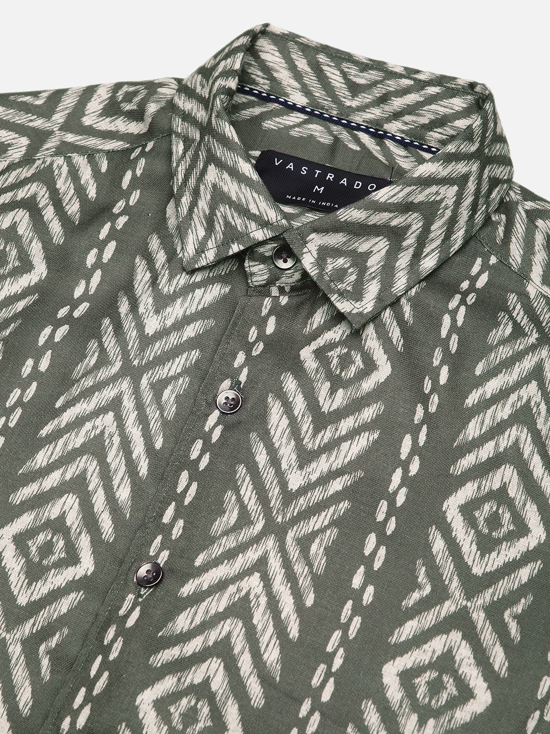 Fern Green Ikat Printed Shirt