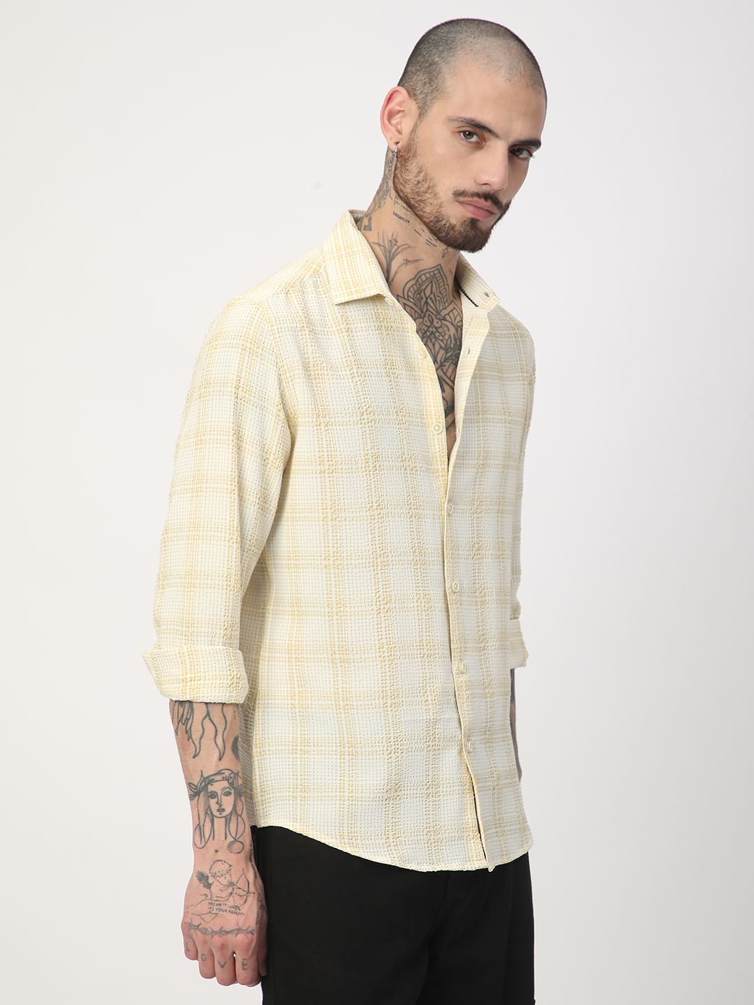 Dandelion Mini Plaid Checks Seersucker Shirt