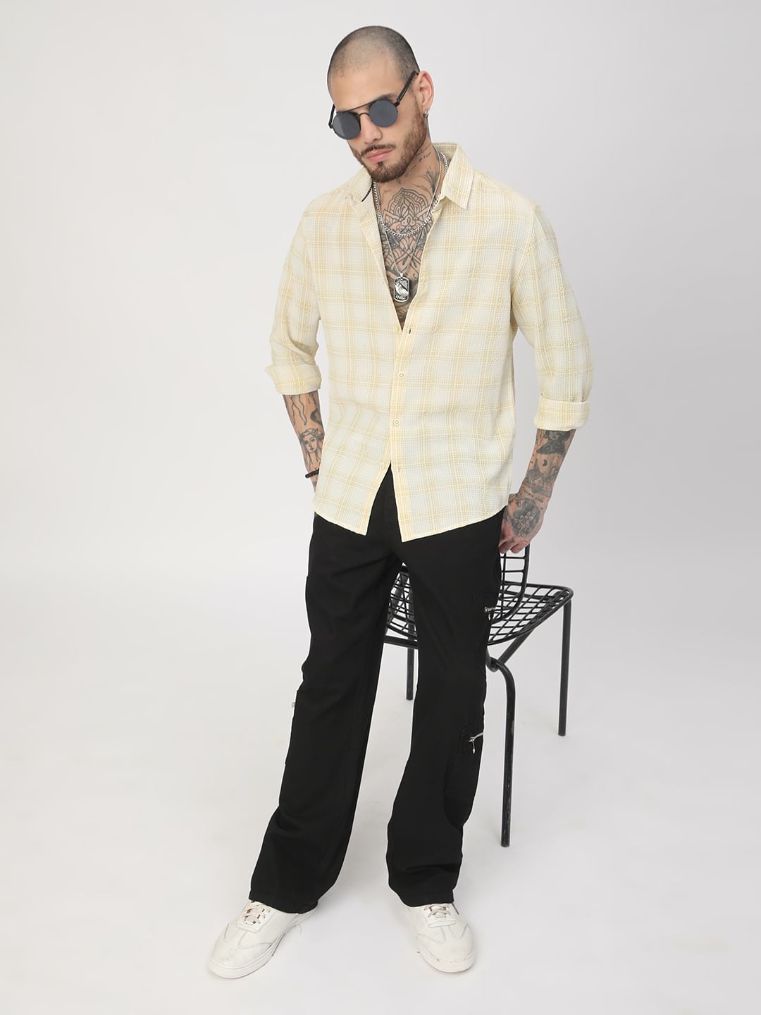 Dandelion Mini Plaid Checks Seersucker Shirt