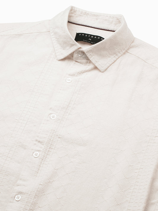 Lozenge Embroidered Ivory Shirt