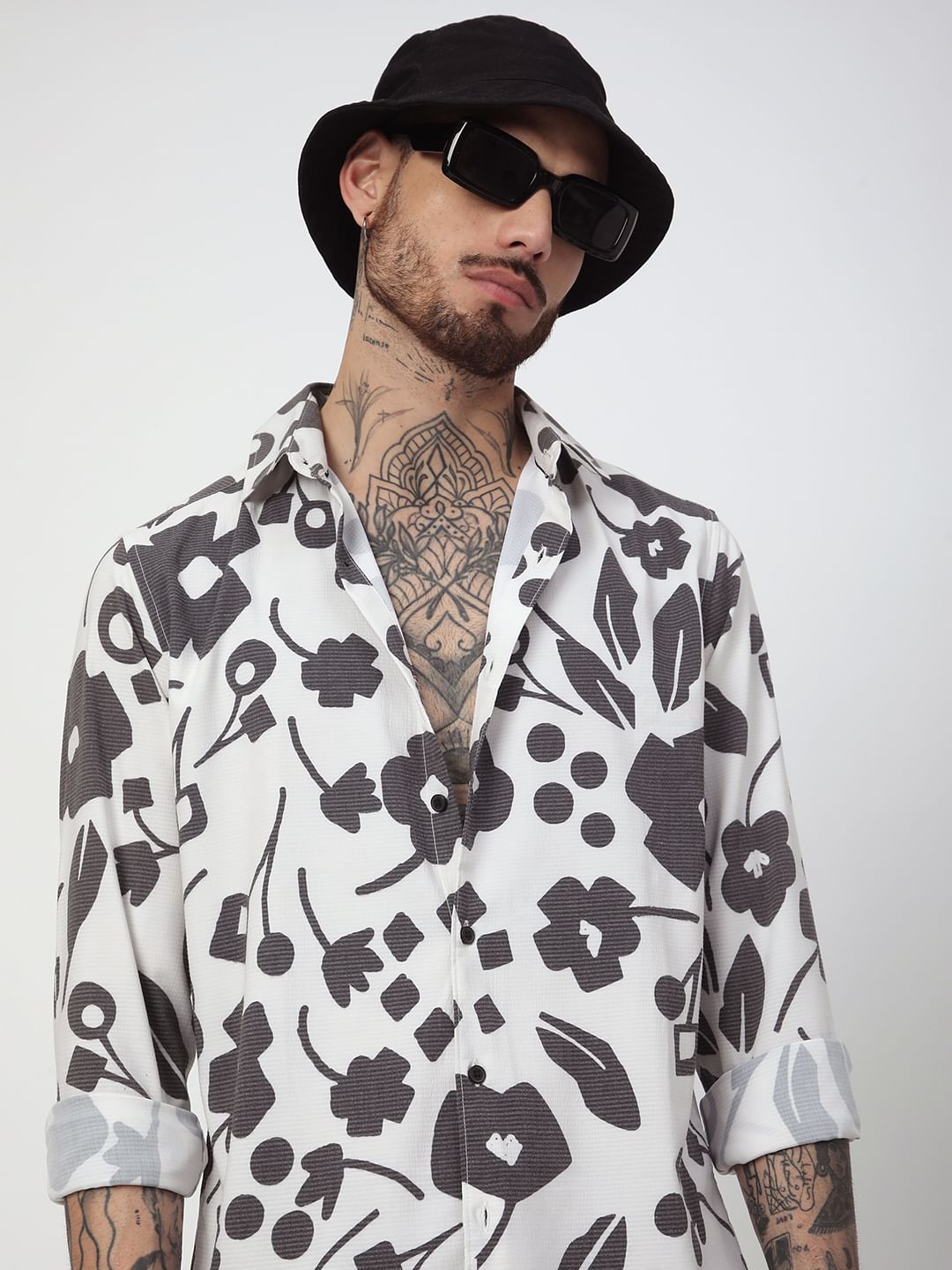 Self-Design Horizontal Striped Shirt