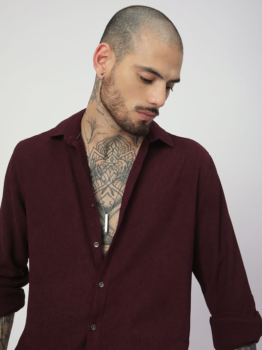 Suave Wine Crepe Shirt
