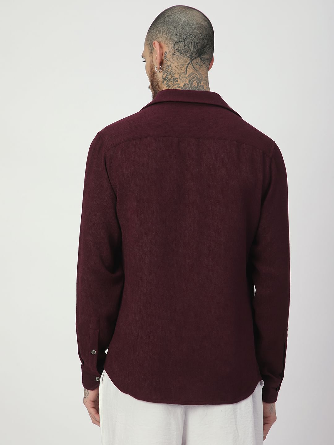 Suave Wine Crepe Shirt