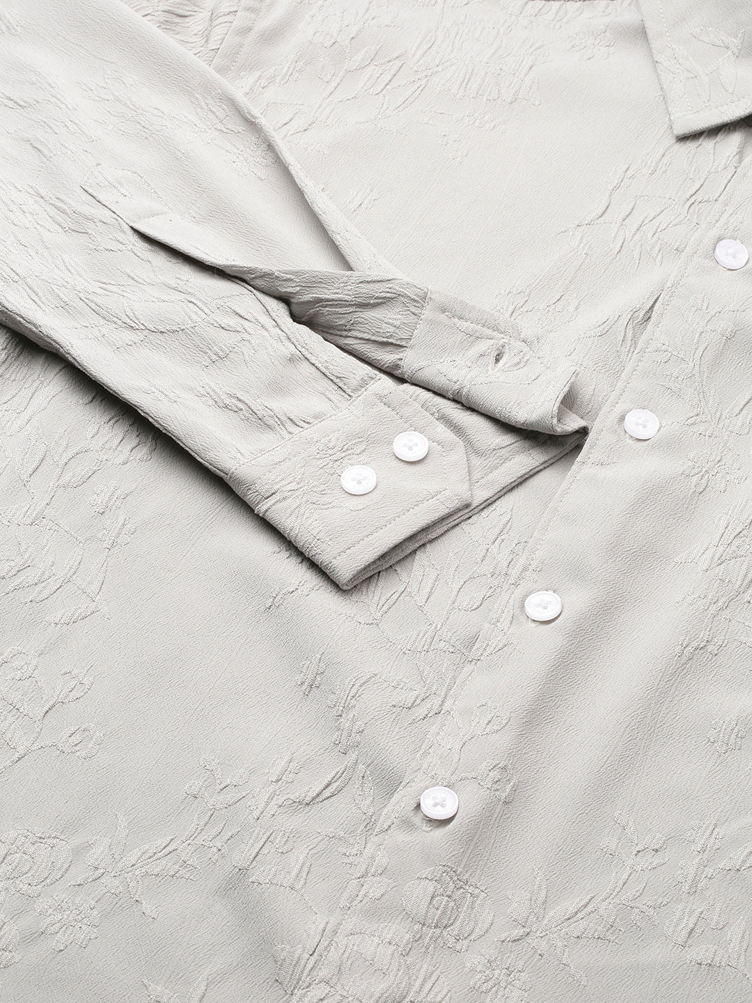 Panache Floral Grey Embossed Shirt