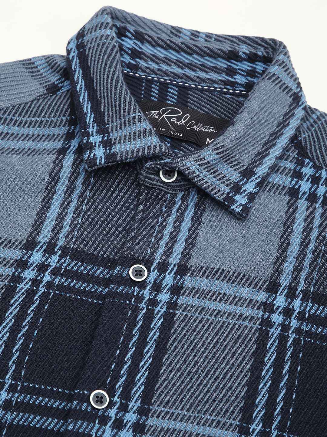 Opulent Blue Heavy Twill Tartan Checks Shirt