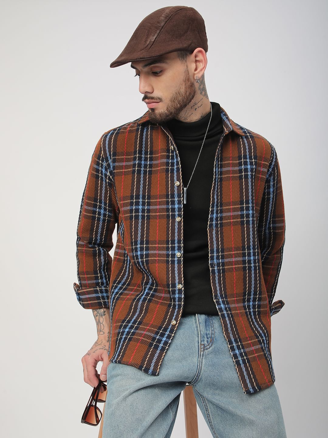 Elegance Multicolour Heavy Twill Checks Shirt