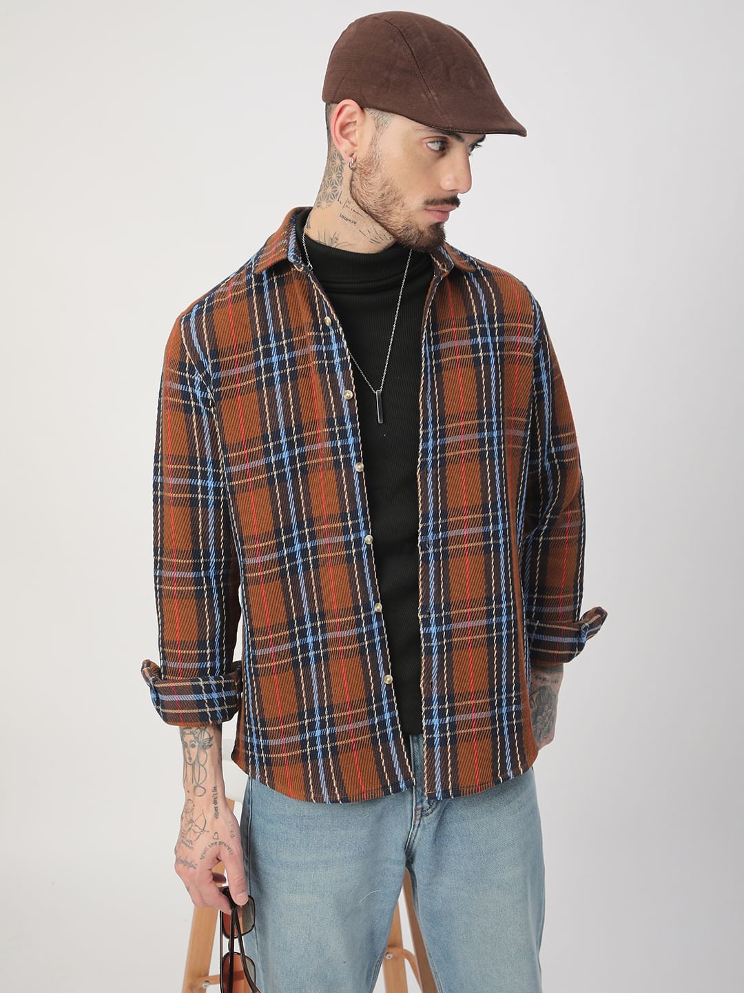Elegance Multicolour Heavy Twill Checks Shirt