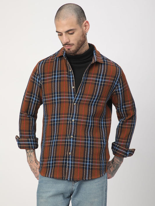 Elegance Multicolour Heavy Twill Checks Shirt