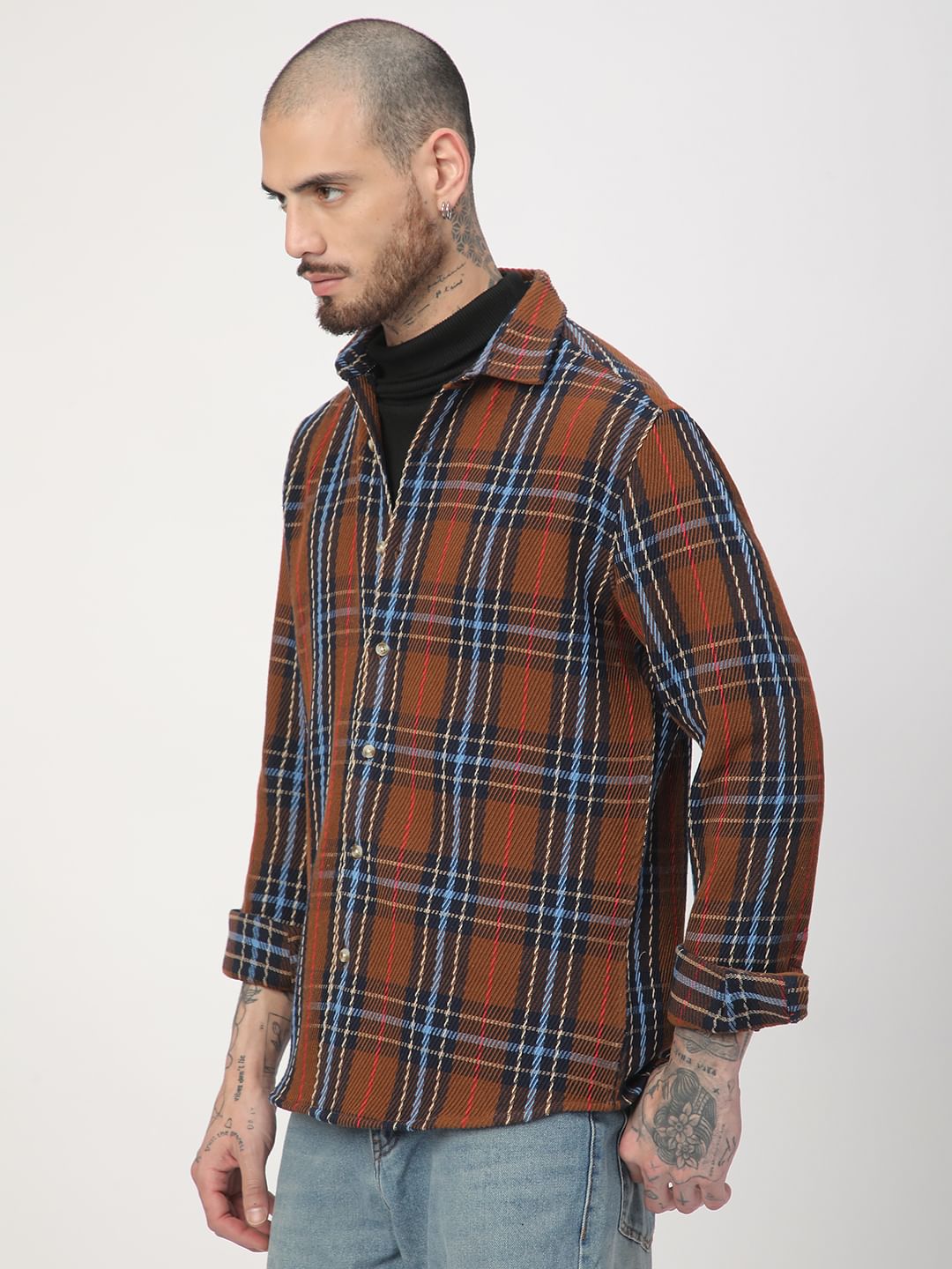 Elegance Multicolour Heavy Twill Checks Shirt