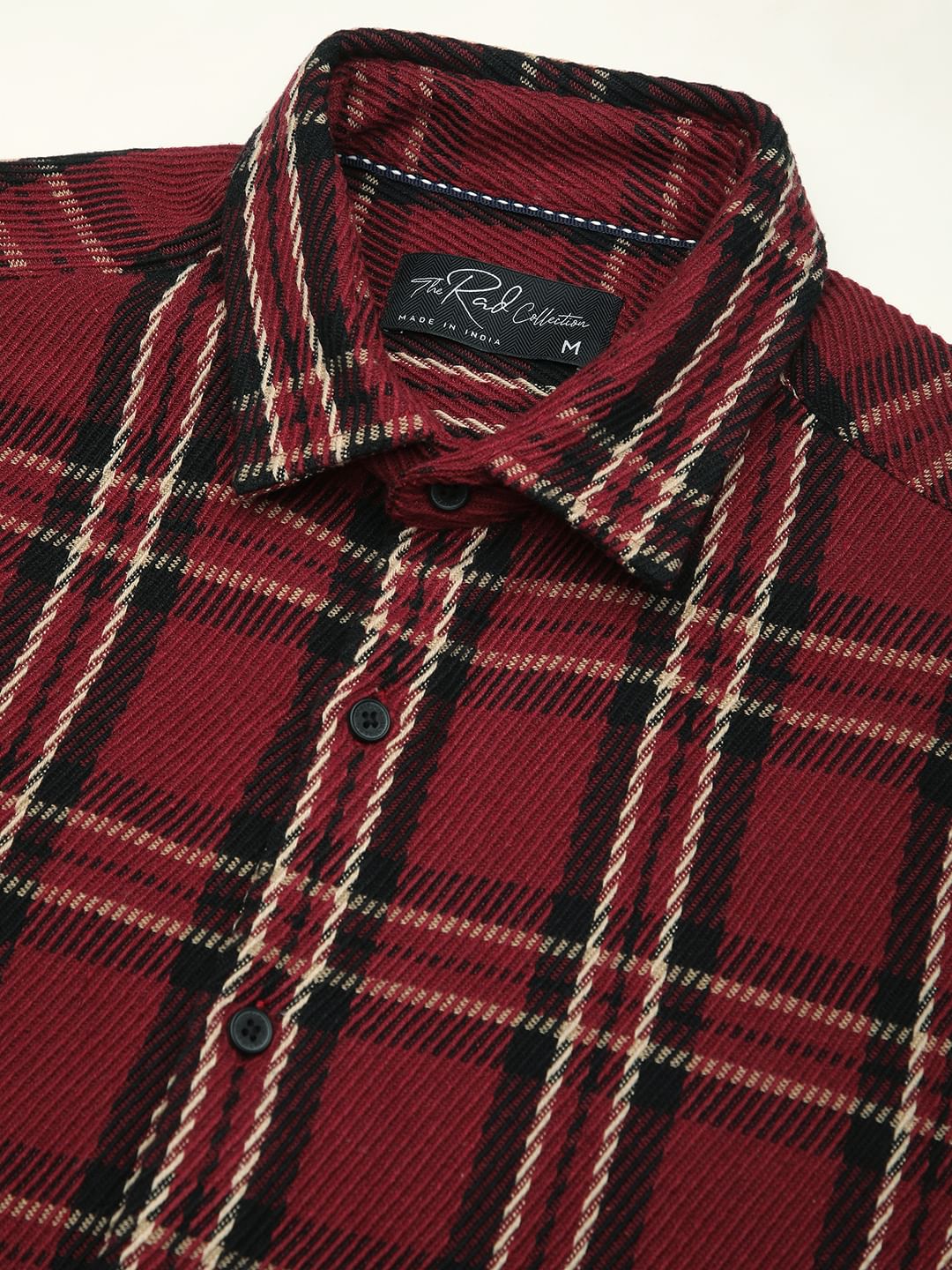 Opulent Ruby Red & Black Heavy Twill Tartan Checks Shirt