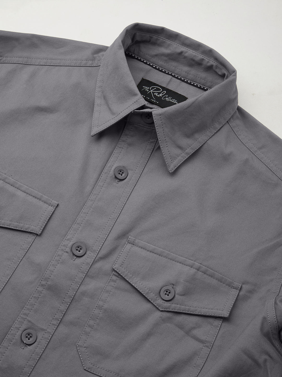 Super Soft Dim Grey Double Pocket Overshirt