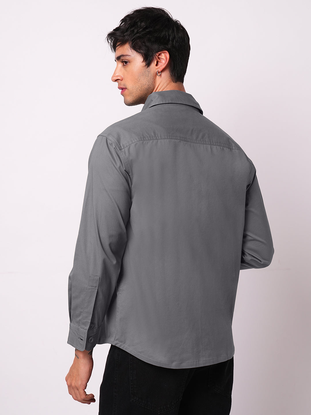 Super Soft Dim Grey Double Pocket Overshirt