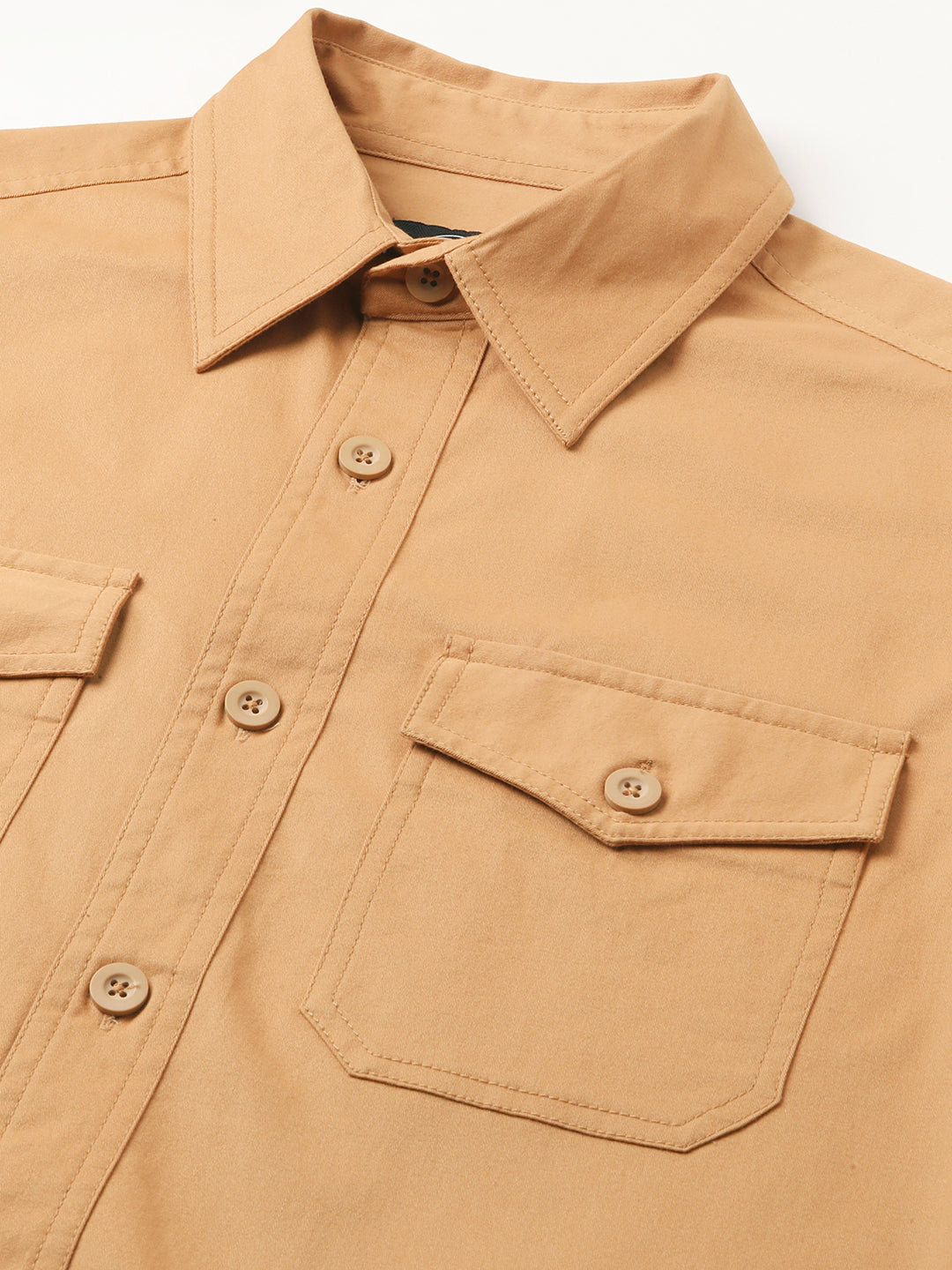 Super Soft Solid Tangerine Double Pocket Overshirt
