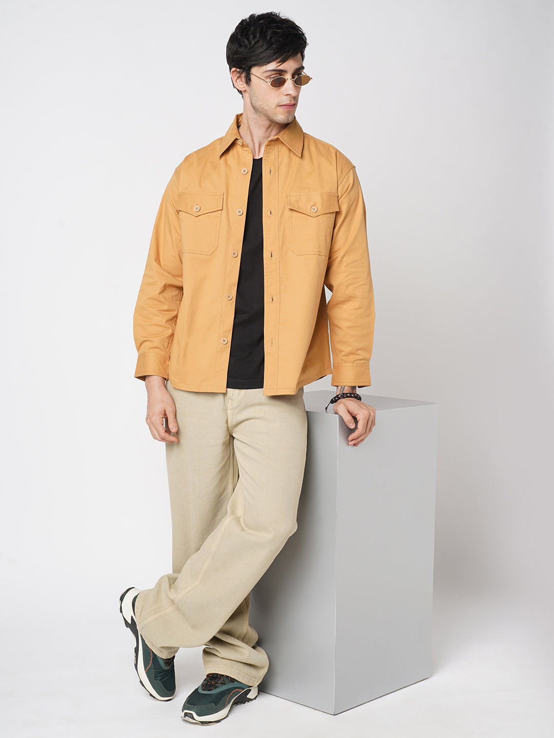 Super Soft Solid Tangerine Double Pocket Overshirt