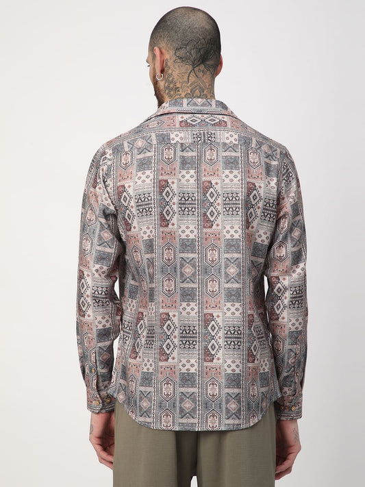 Motifs Printed Multicolour Shirt