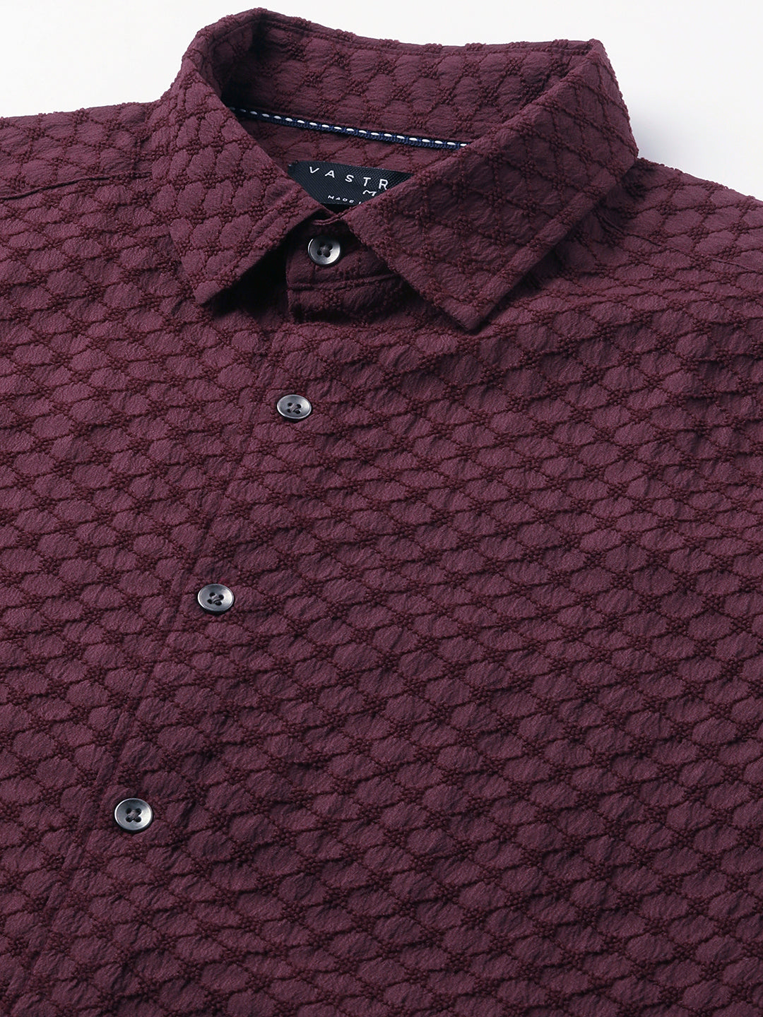 Deep Maroon Textured Shirt
