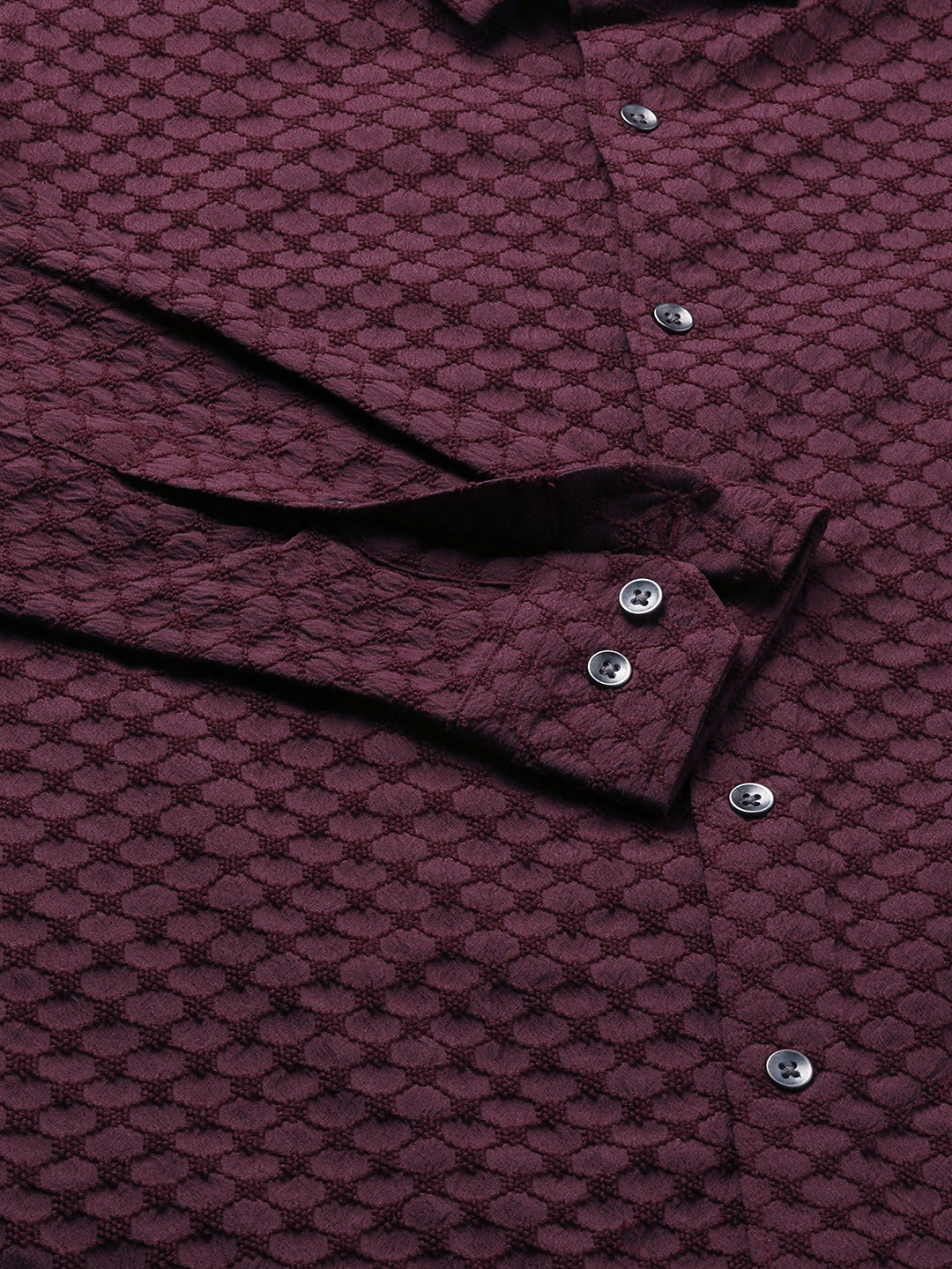 Deep Maroon Textured Shirt