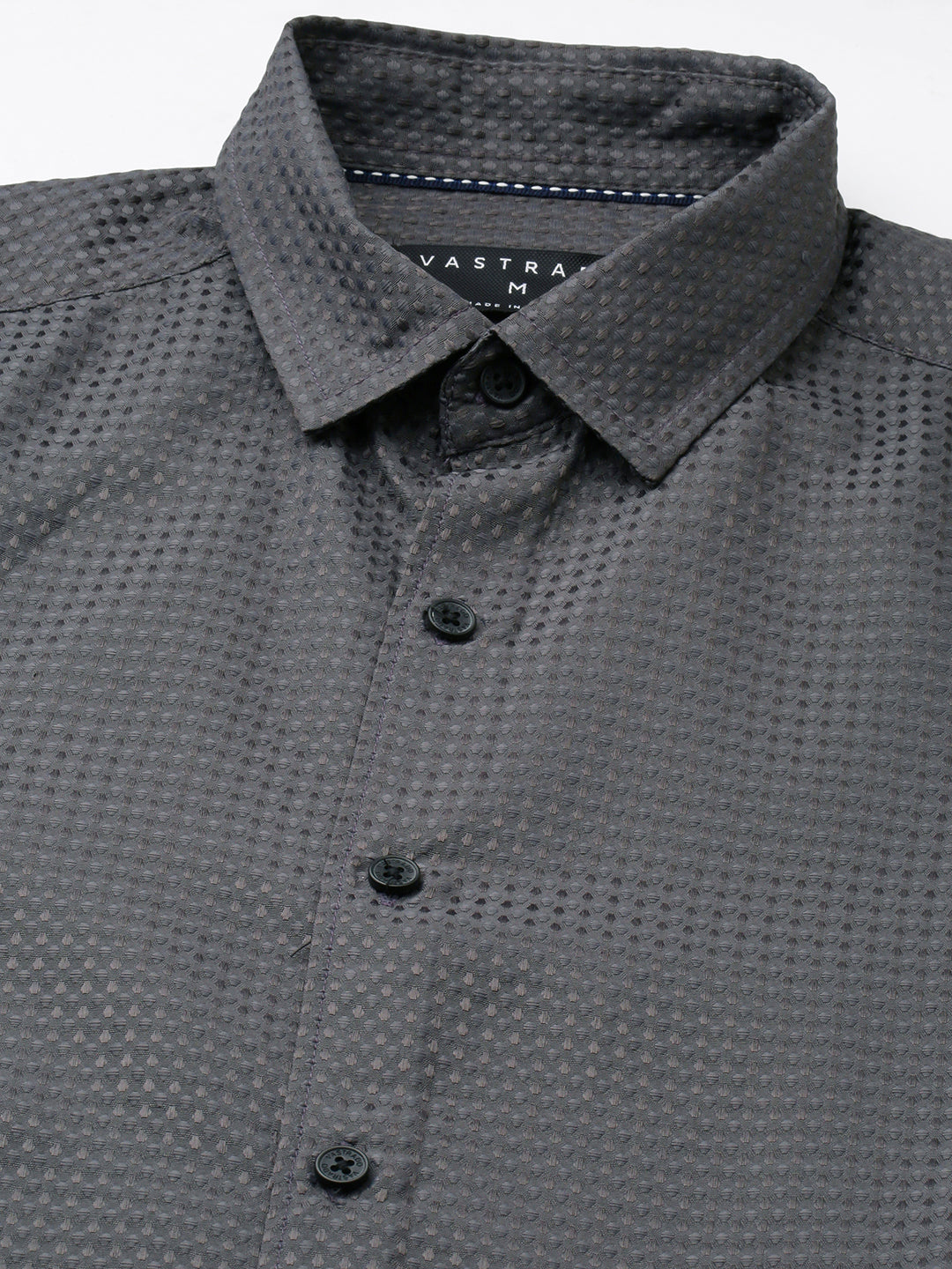 Refined Charcoal Grey Embossed Shirt