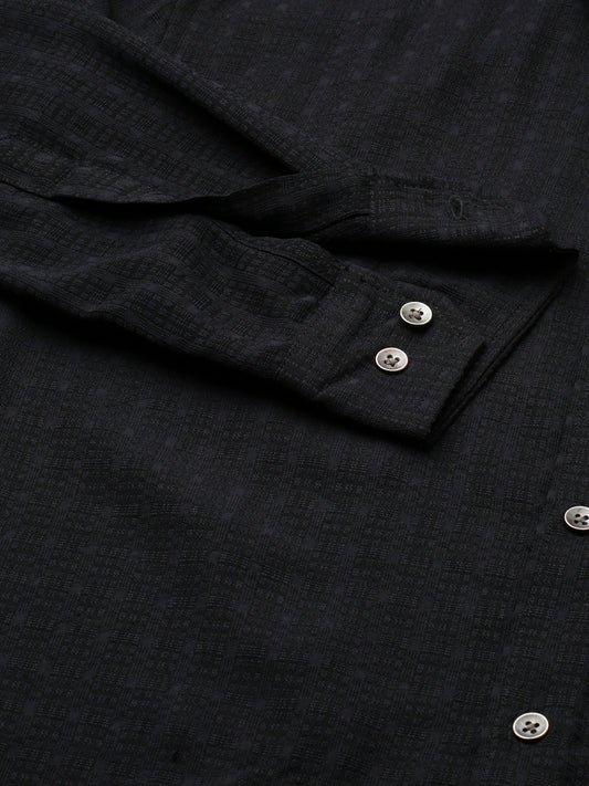 Refined Black Textured Shirt