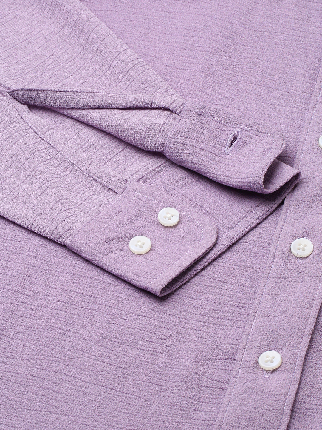 Heather Purple Crinkled Boxy Fit Crop Shirt