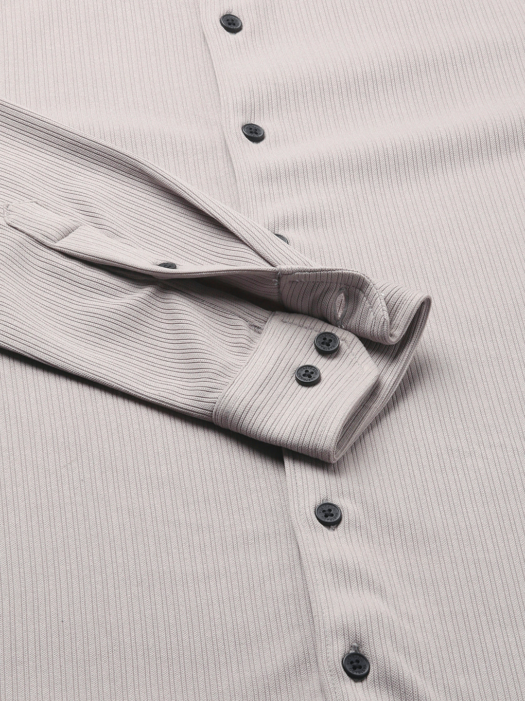 Sprauncy Cloud Grey Ribbed Knit Shirt
