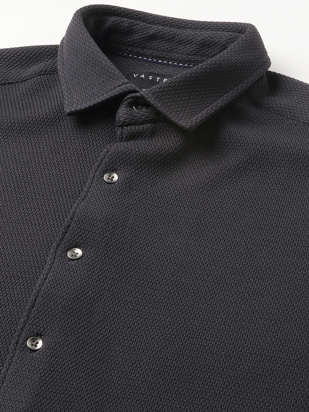 Arsenic Grey Textured Knitted Shirt