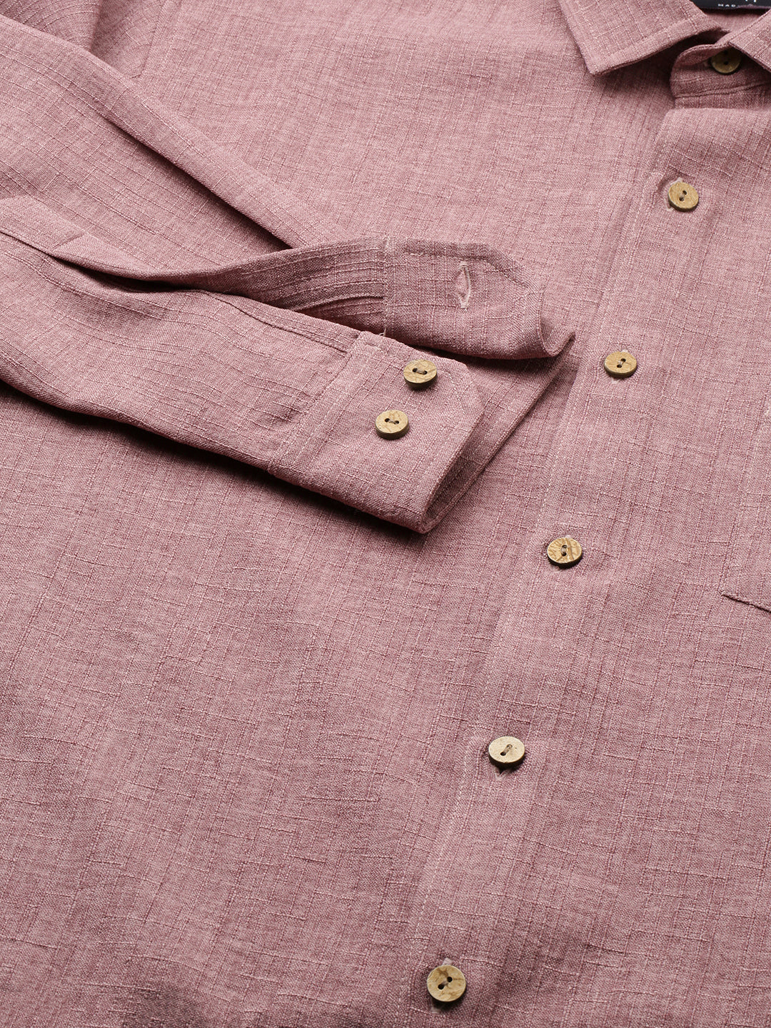 Mauve Slub Textured Shirt