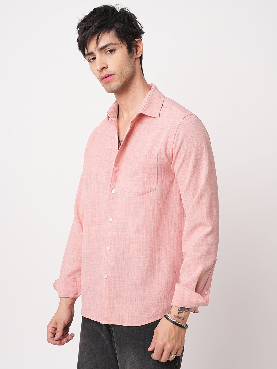 Coral Slub Textured Shirt