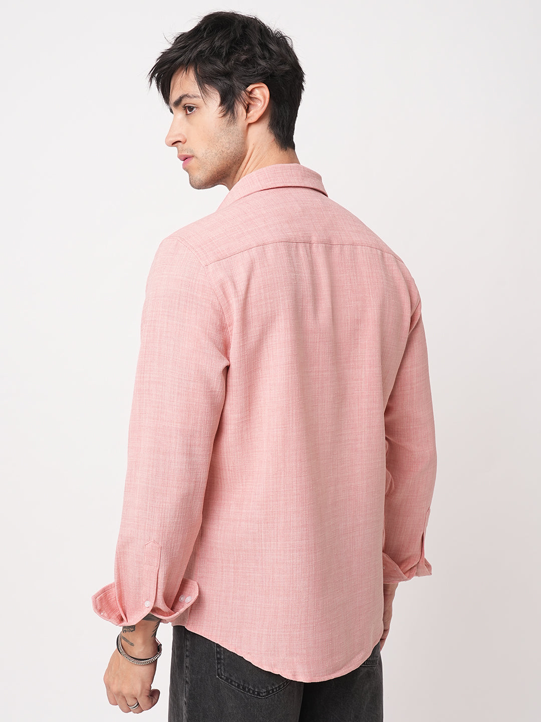 Coral Slub Textured Shirt
