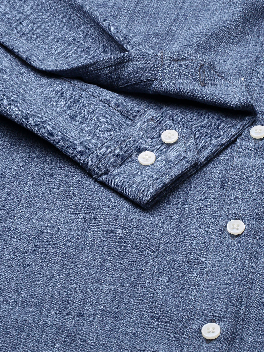 Aegean Blue Slub Textured Shirt