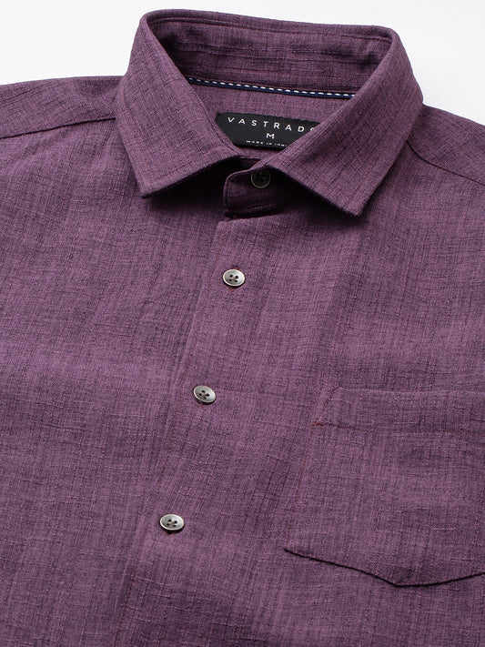 Grape Purple Slub Textured Shirt
