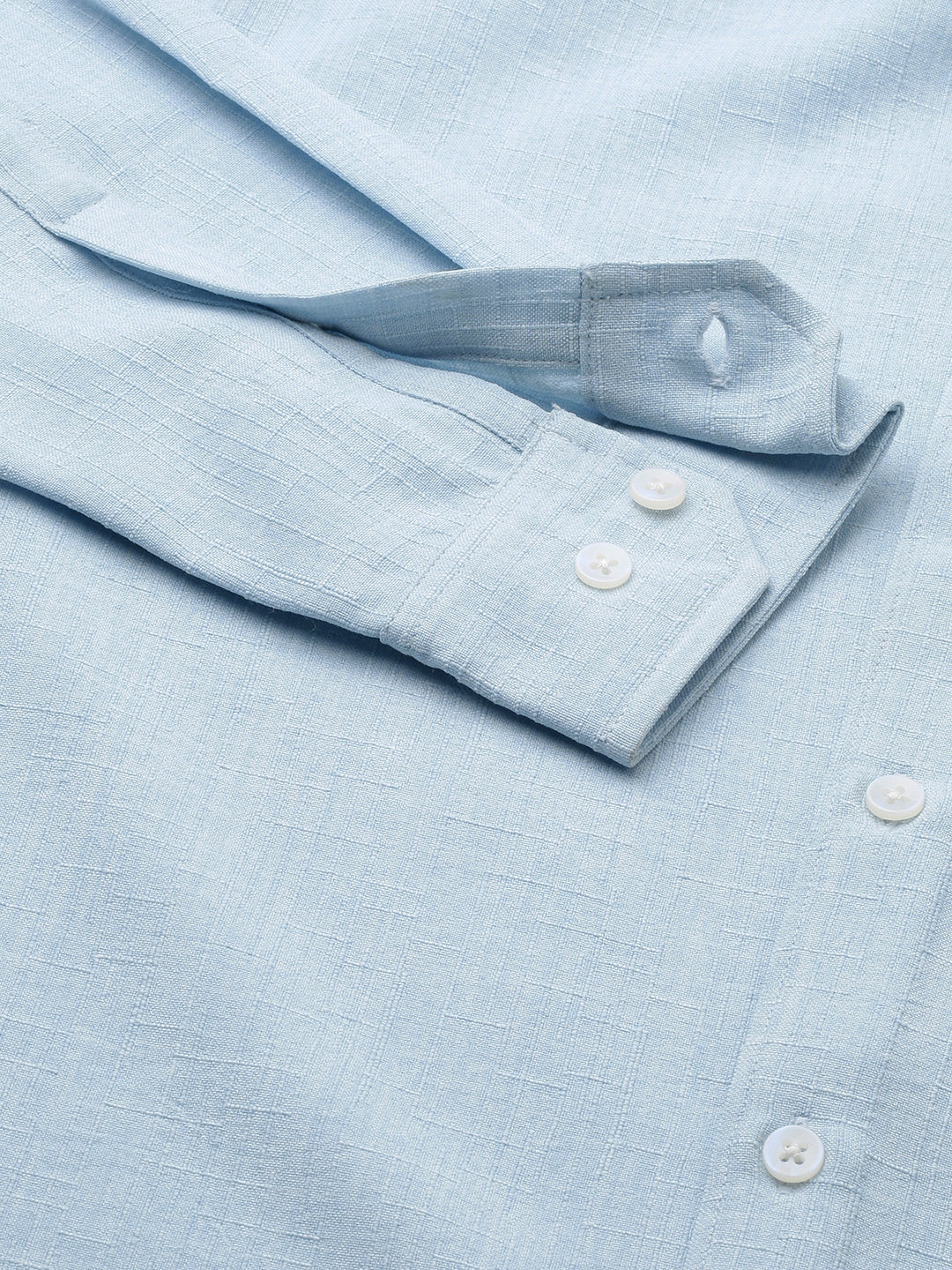 Sky Blue Slub Textured Shirt