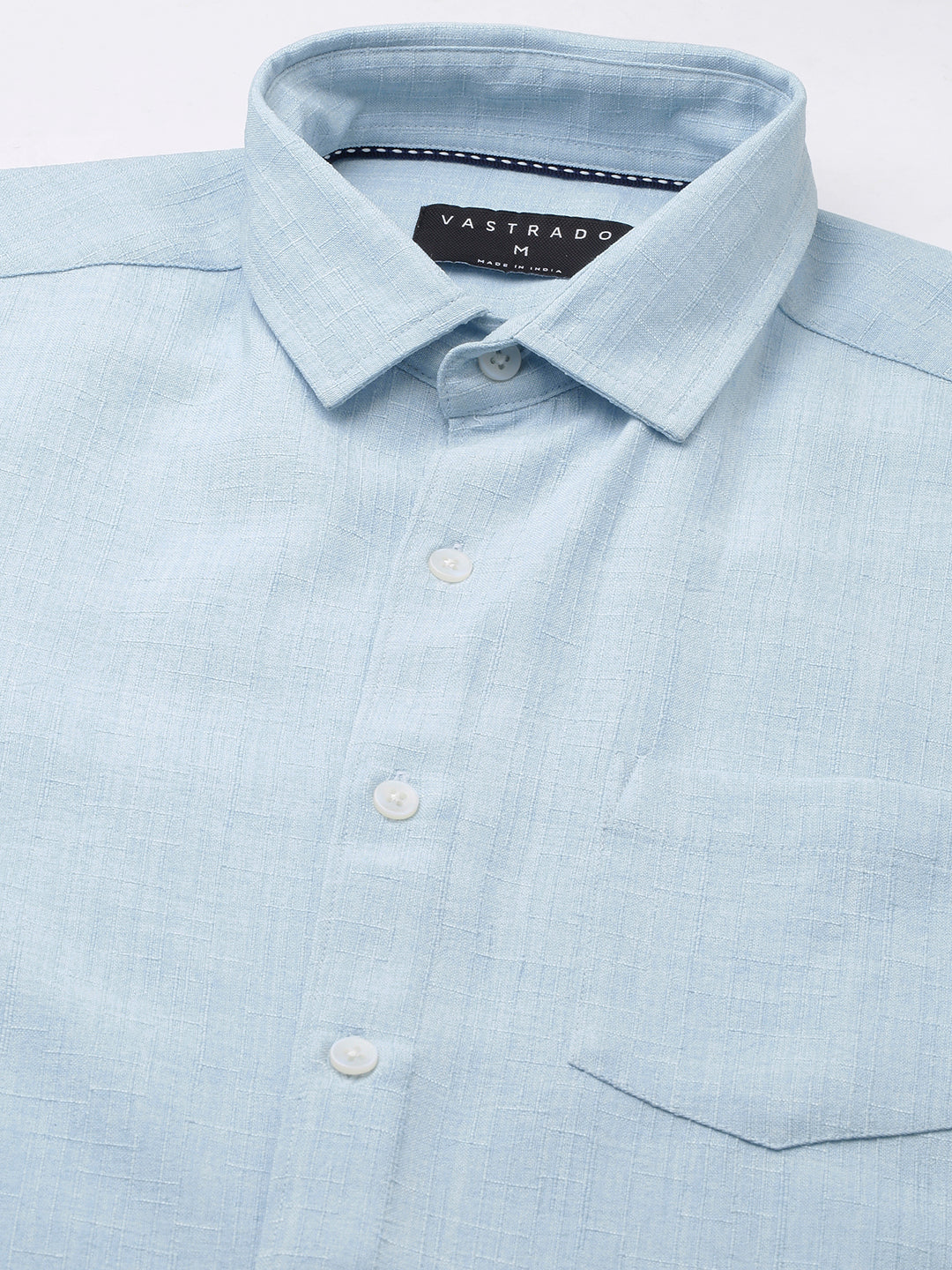 Sky Blue Slub Textured Shirt