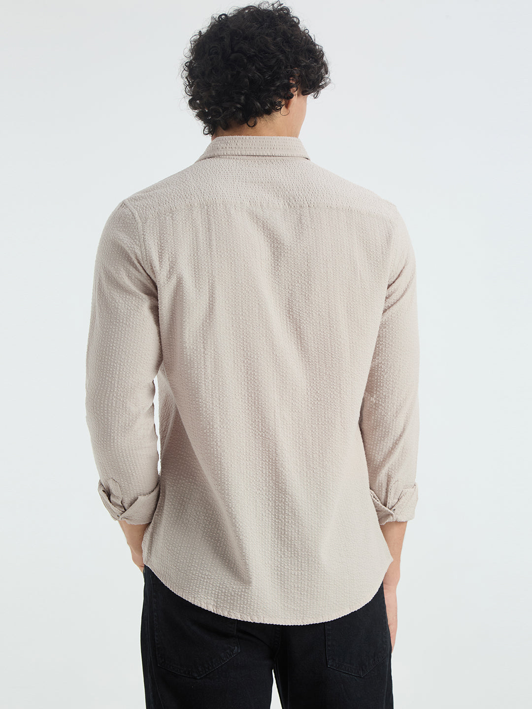 Glacier Grey Seersucker Shirt