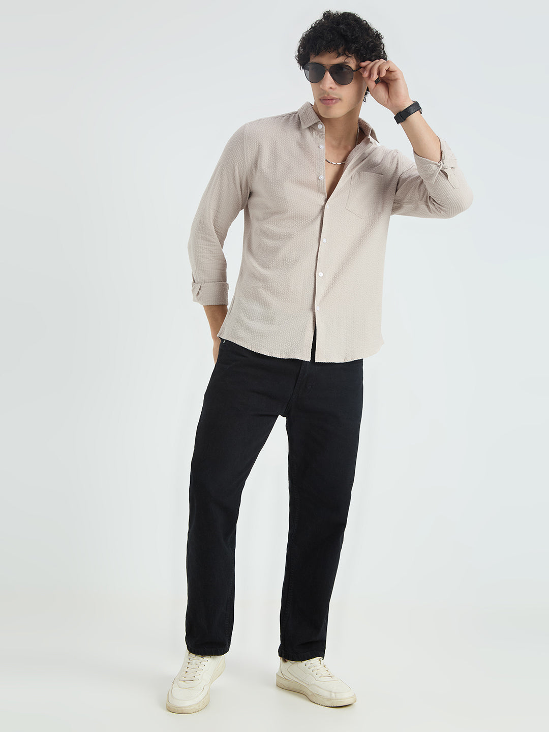 Glacier Grey Seersucker Shirt