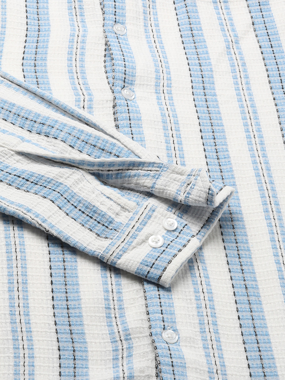Blue & White Dobby Striped Shirt