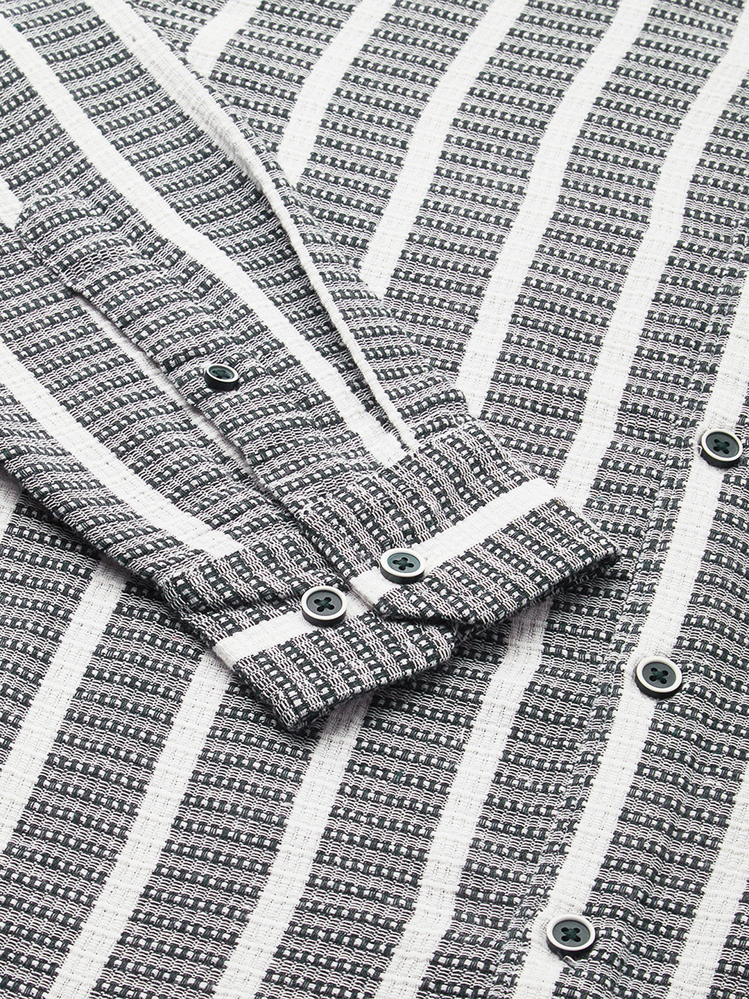 Navy & White Dobby Striped Shirt